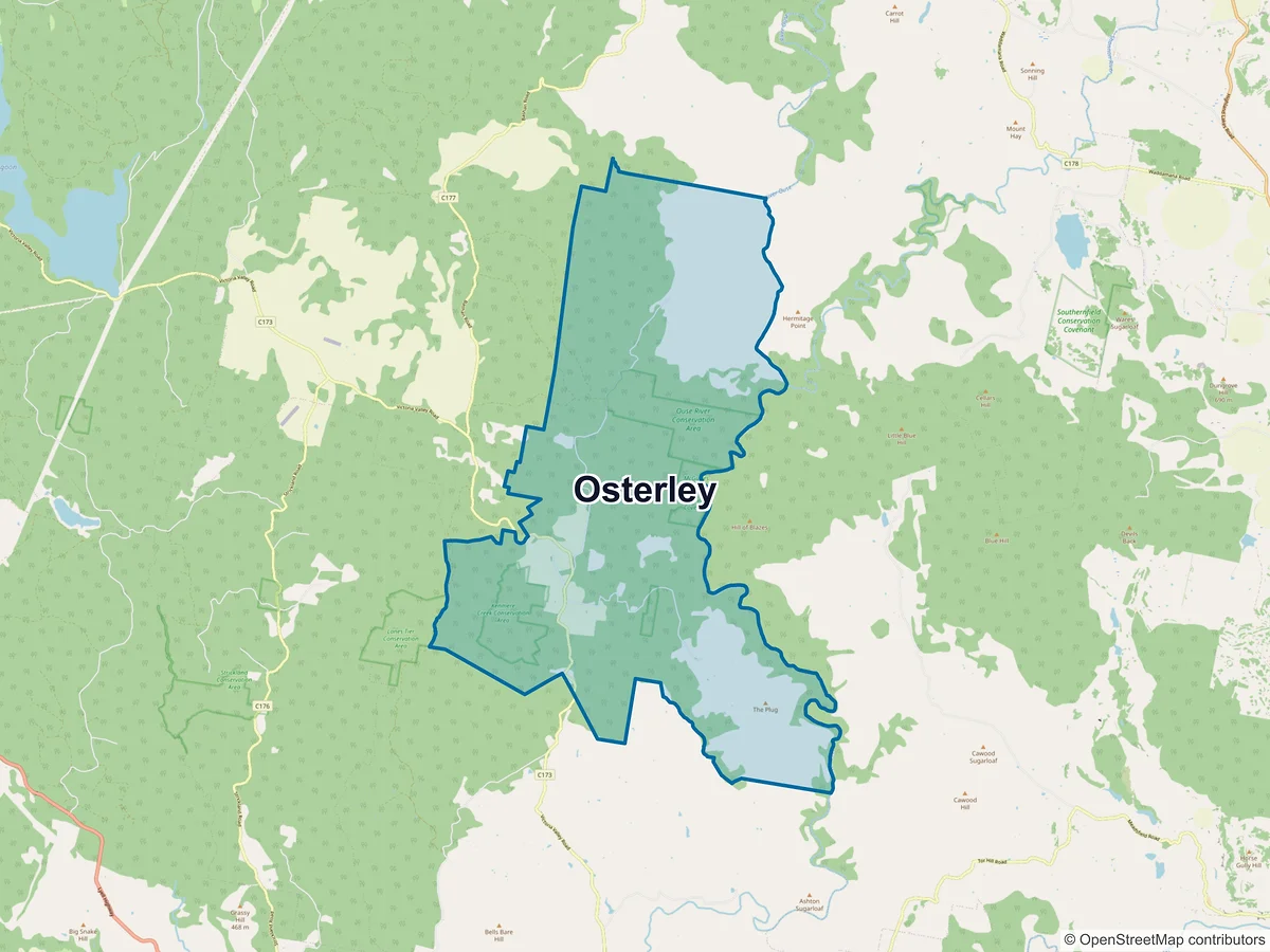 Map of Osterley, TAS, Australia