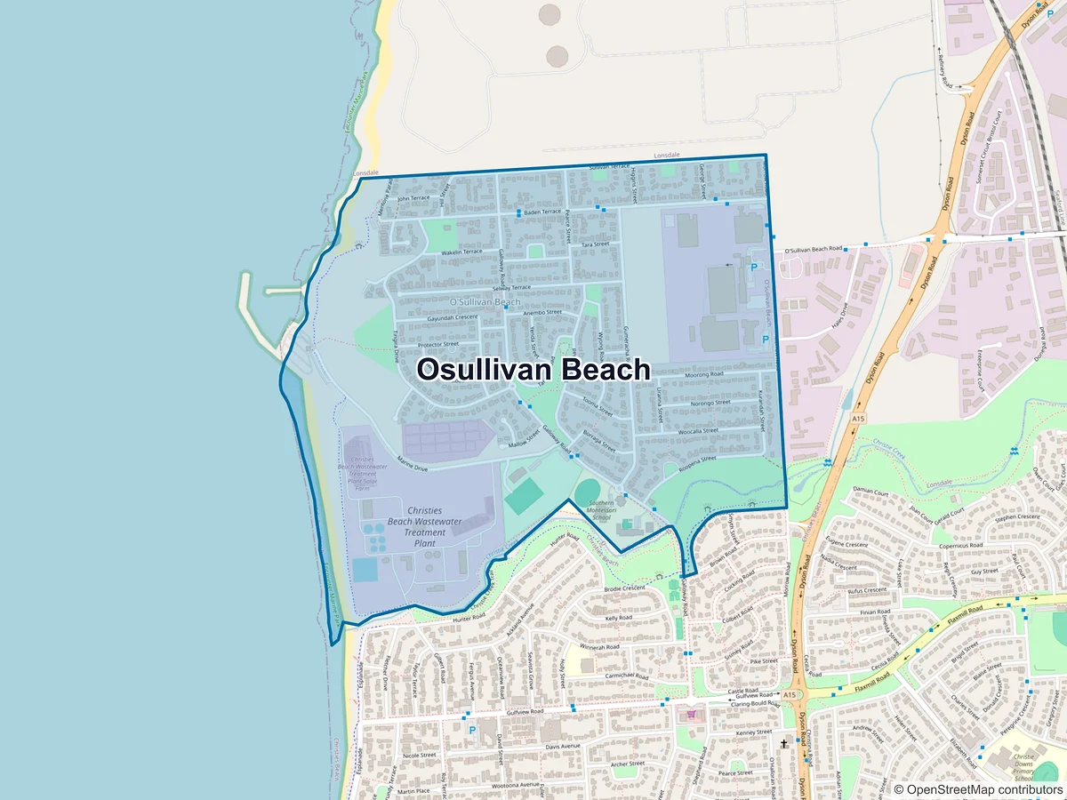 Map of O'Sullivan Beach, SA, Australia