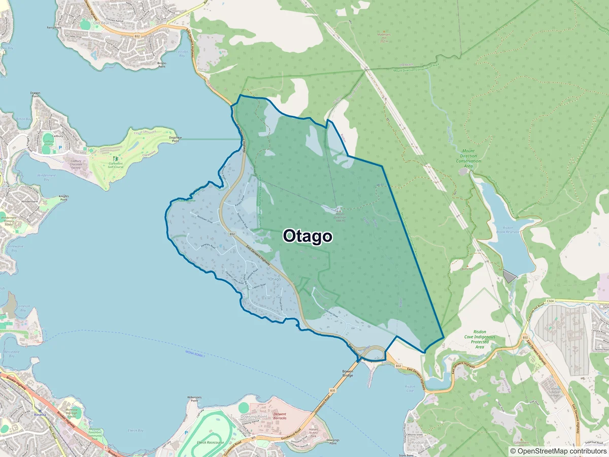 Map of Otago, TAS, Australia