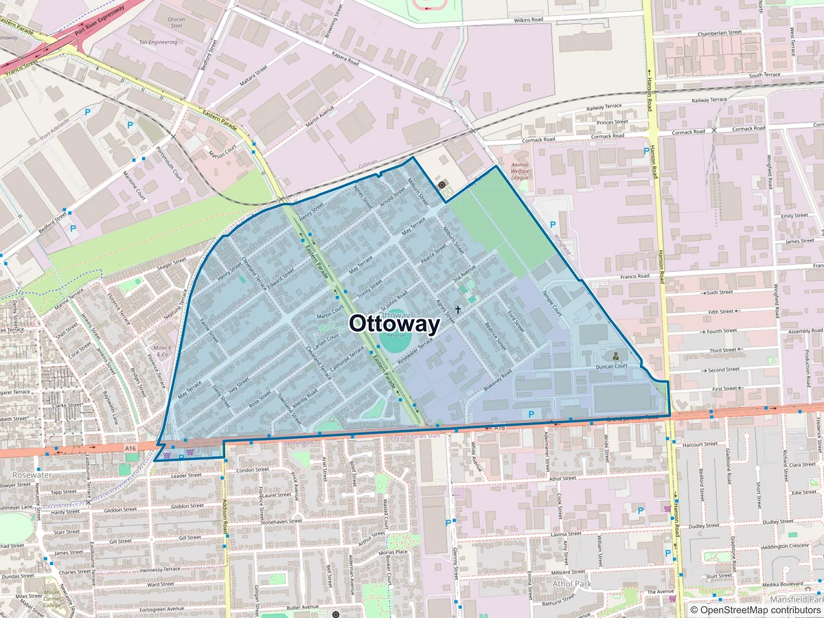 Map of Ottoway, SA, Australia