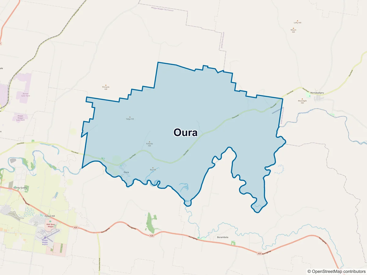 Map of Oura, NSW, Australia