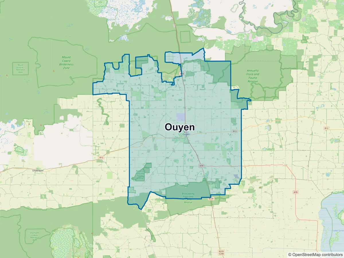 Map of Ouyen, VIC, Australia