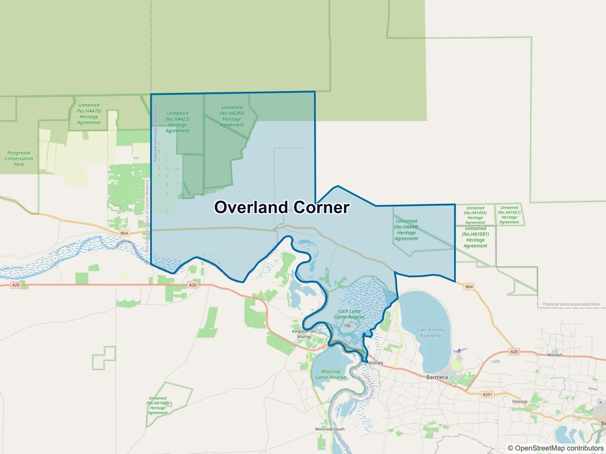 Map of Overland Corner, SA, Australia
