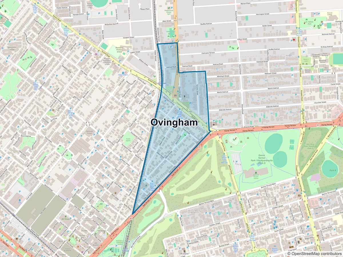 Map of Ovingham, SA, Australia