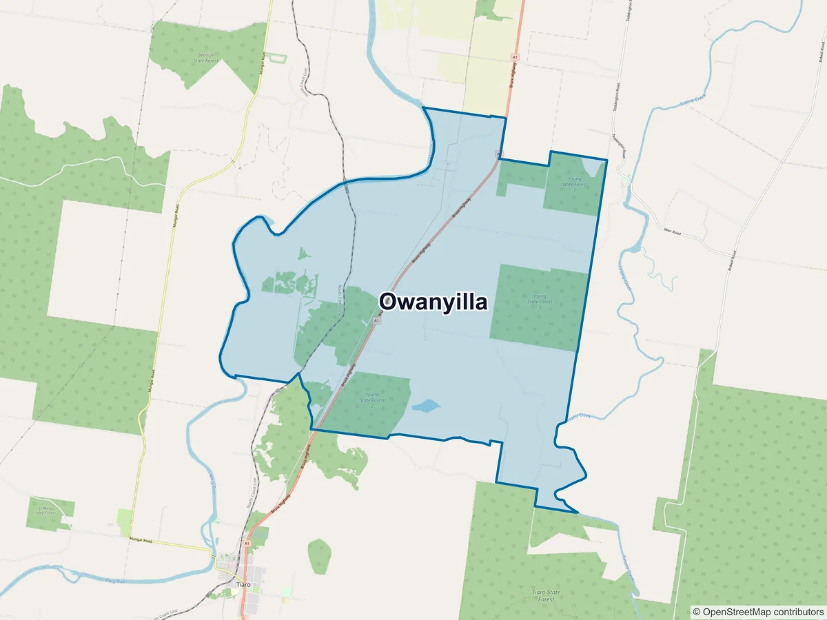 Map of Owanyilla, QLD, Australia