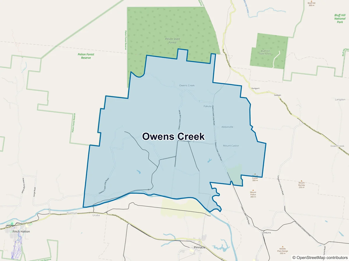 Map of Owens Creek, QLD, Australia