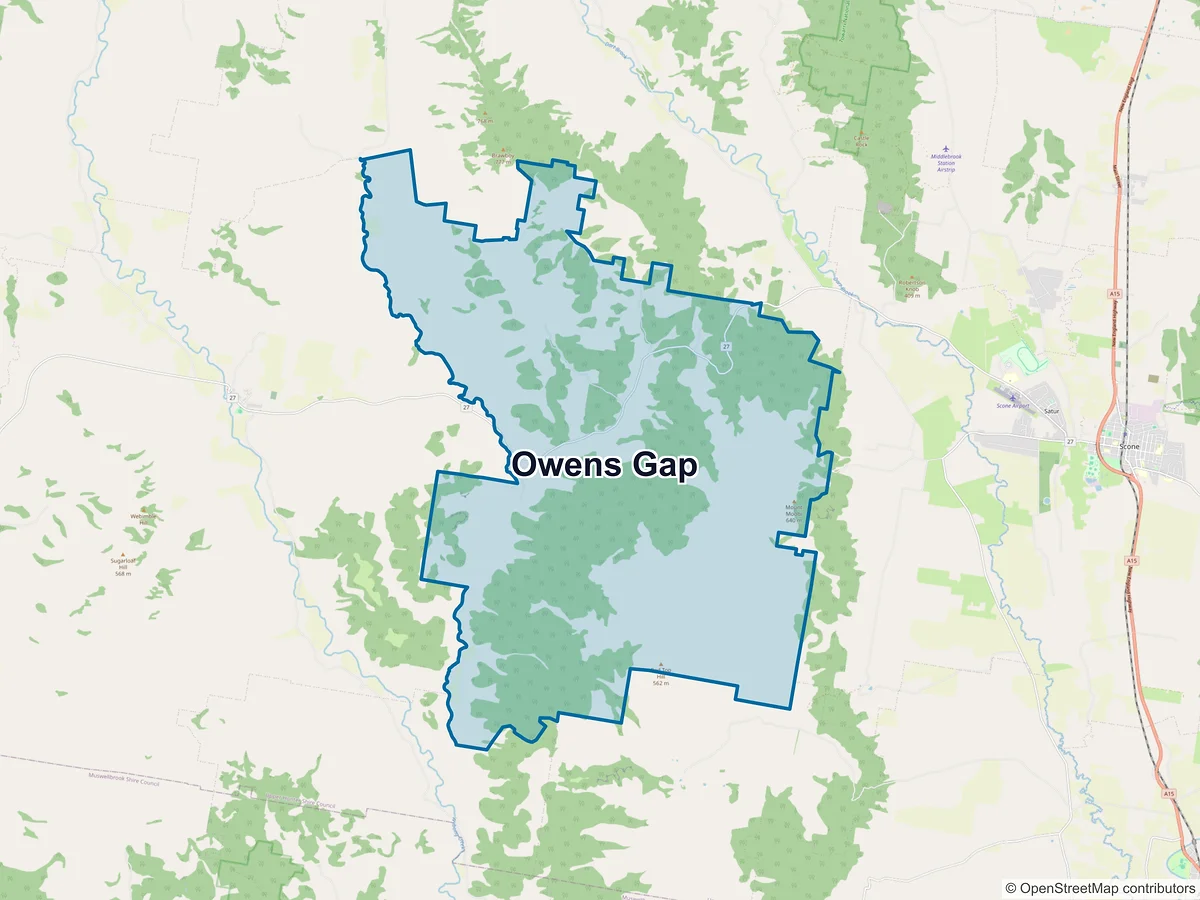Map of Owens Gap, NSW, Australia