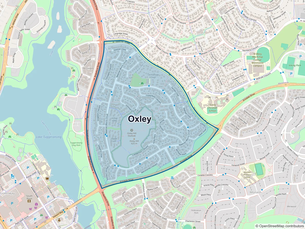 Map of Oxley, ACT, Australia