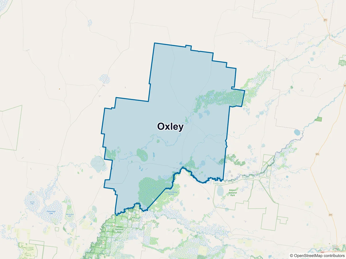 Map of Oxley, NSW, Australia