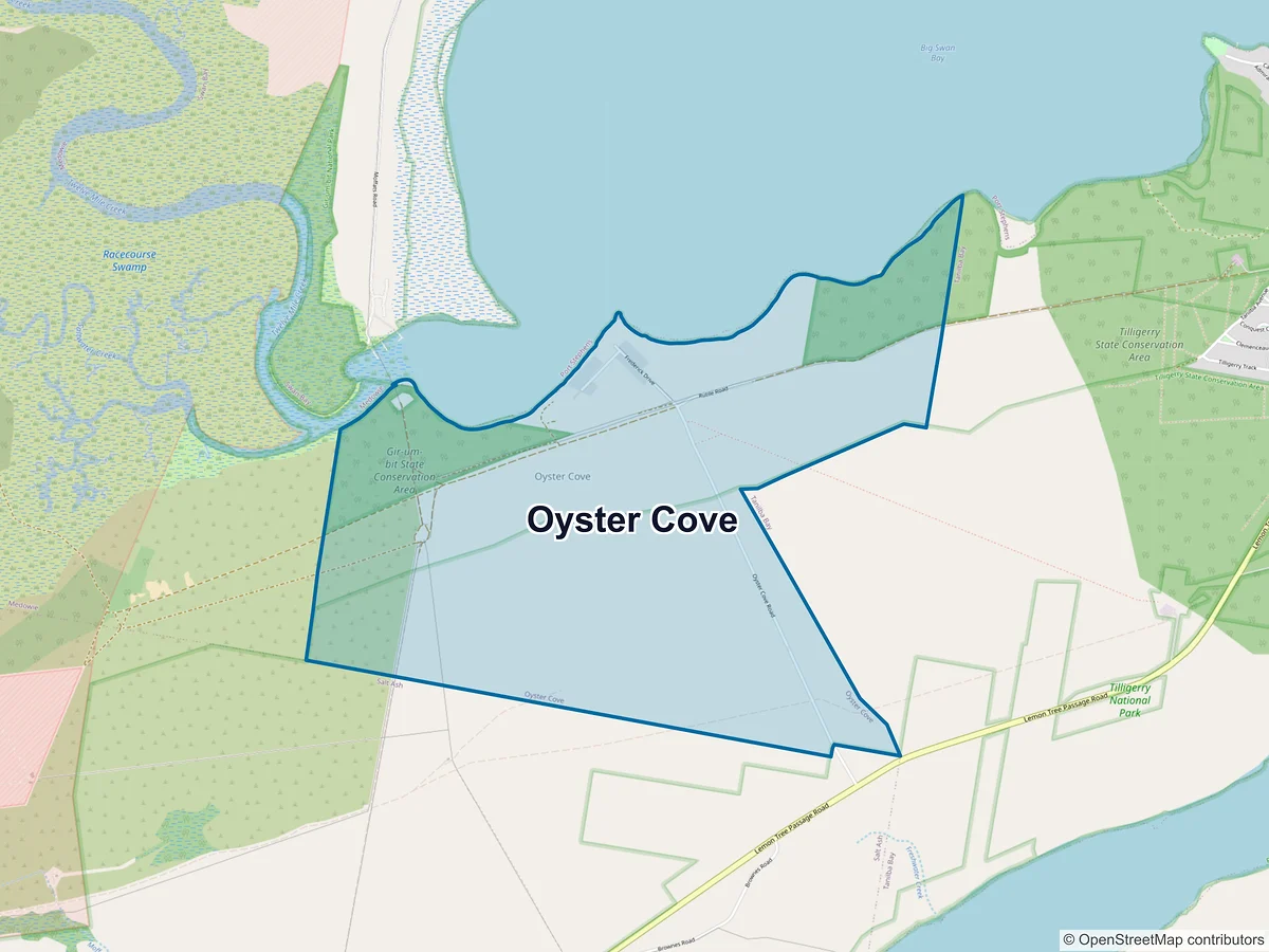 Map of Oyster Cove, NSW, Australia