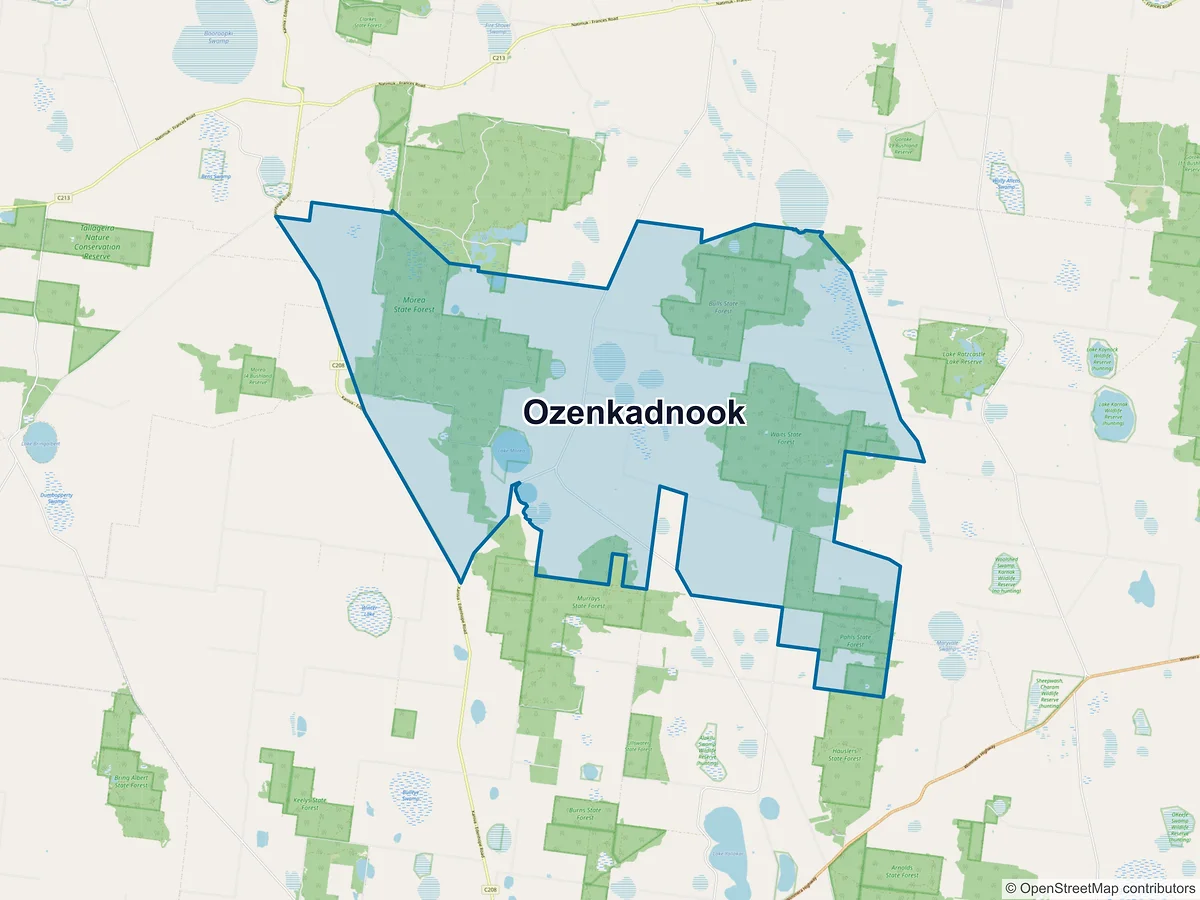Map of Ozenkadnook, VIC, Australia