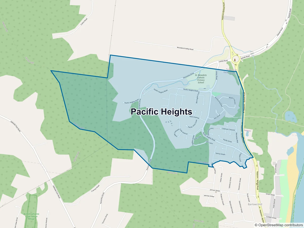 Map of Pacific Heights, QLD, Australia