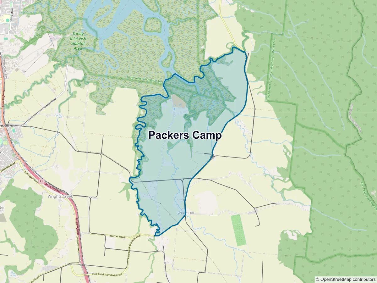 Map of Packers Camp, QLD, Australia