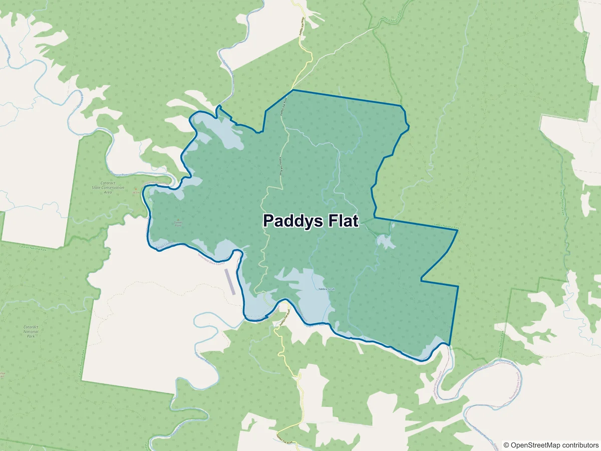 Map of Paddys Flat, NSW, Australia