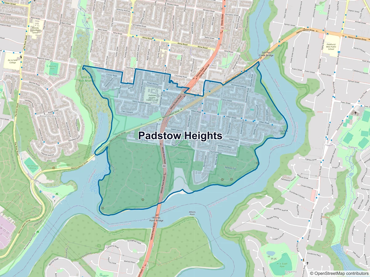 Map of Padstow Heights, NSW, Australia