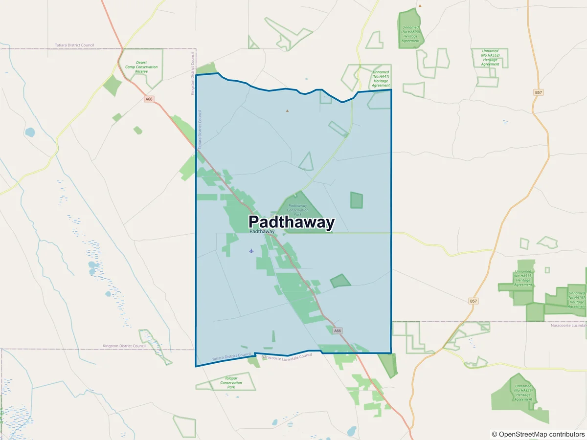 Map of Padthaway, SA, Australia