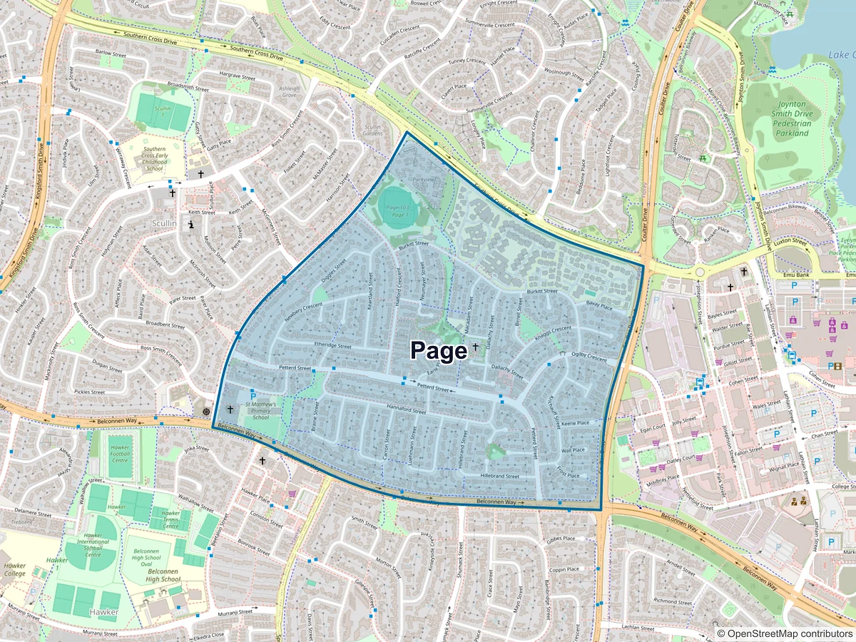 Map of Page, ACT, Australia