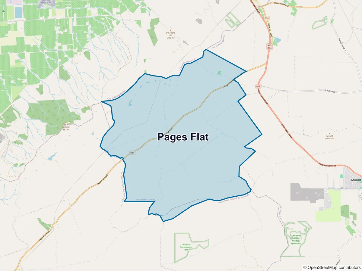 Map of Pages Flat, SA, Australia
