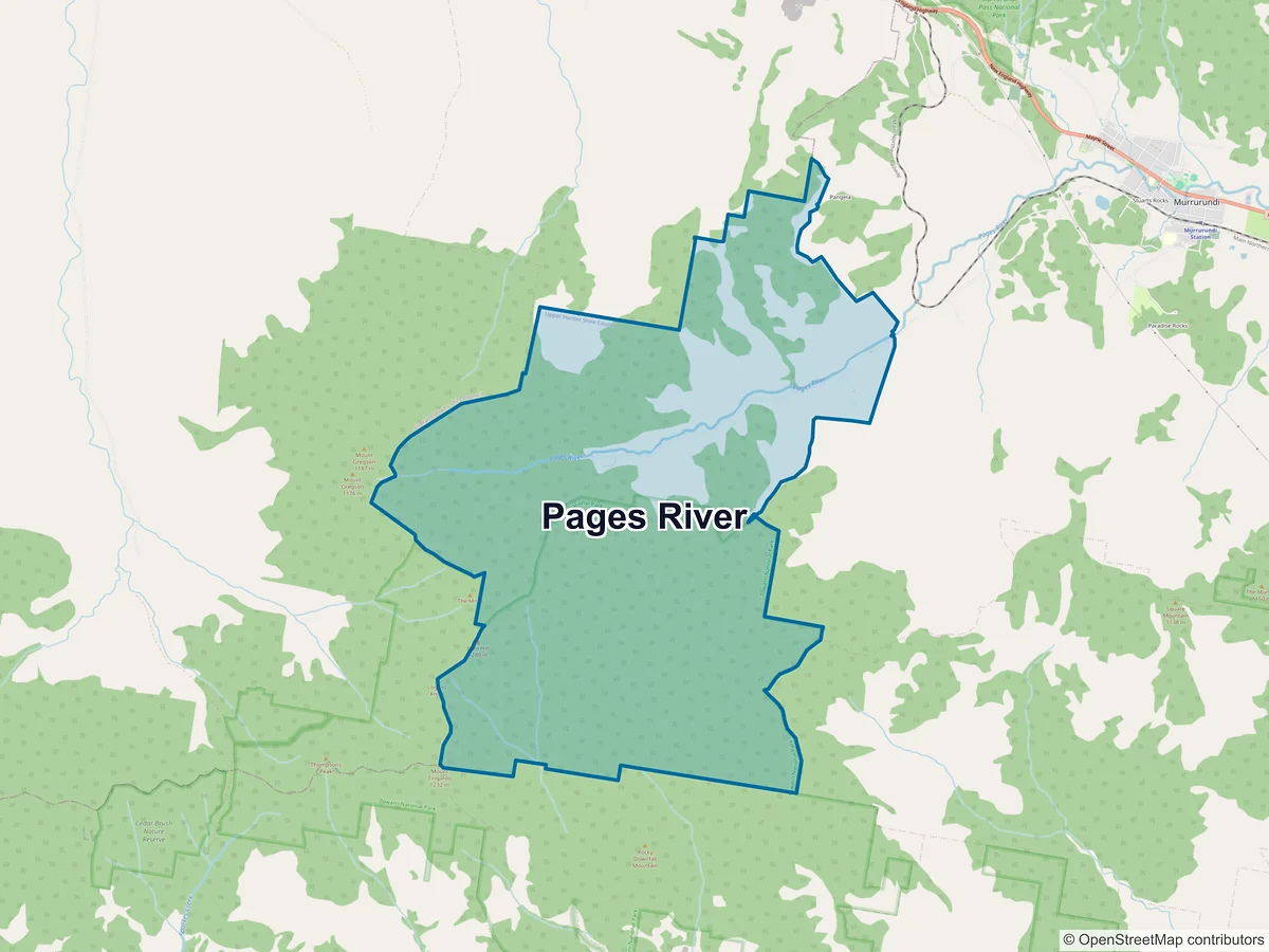 Map of Pages River, NSW, Australia