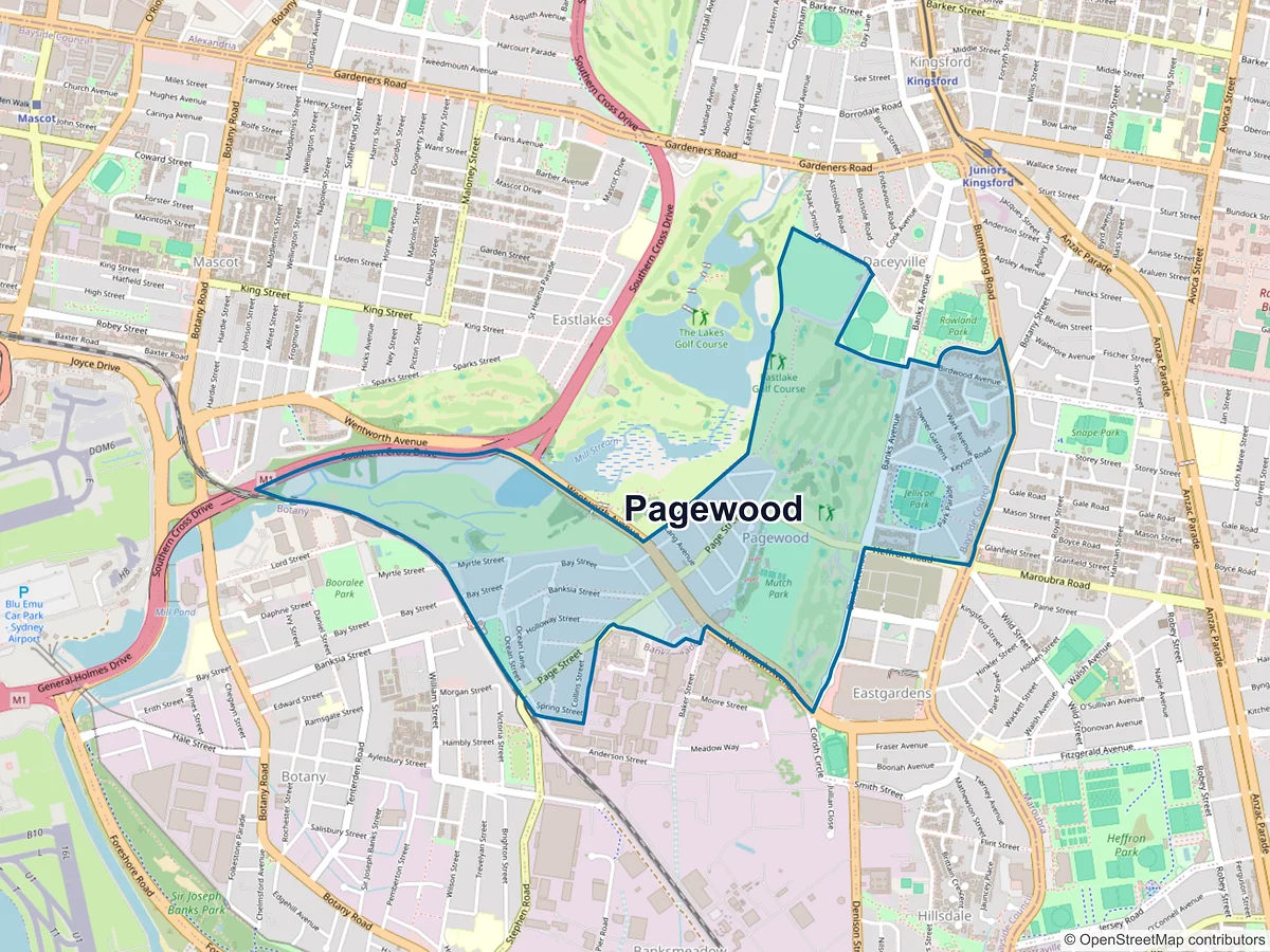 Map of Pagewood, NSW, Australia
