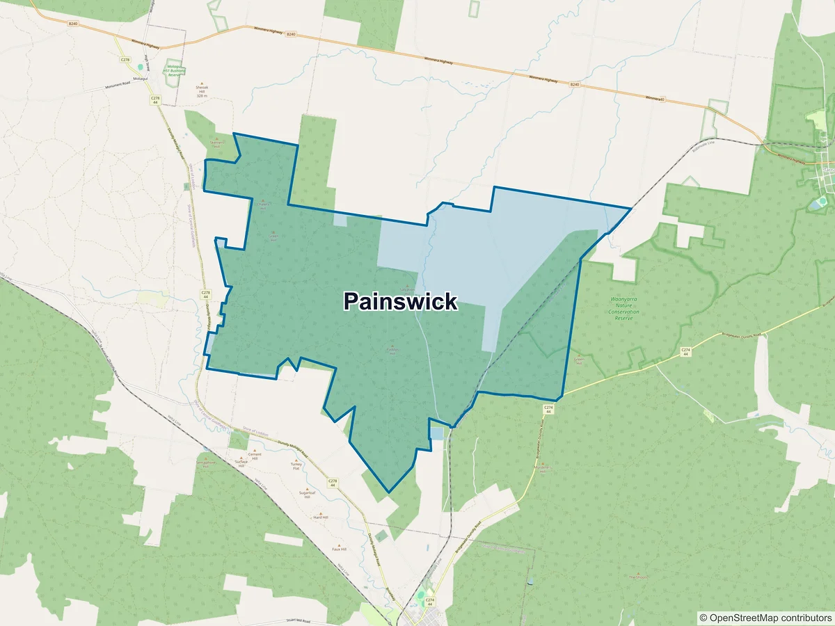 Map of Painswick, VIC, Australia