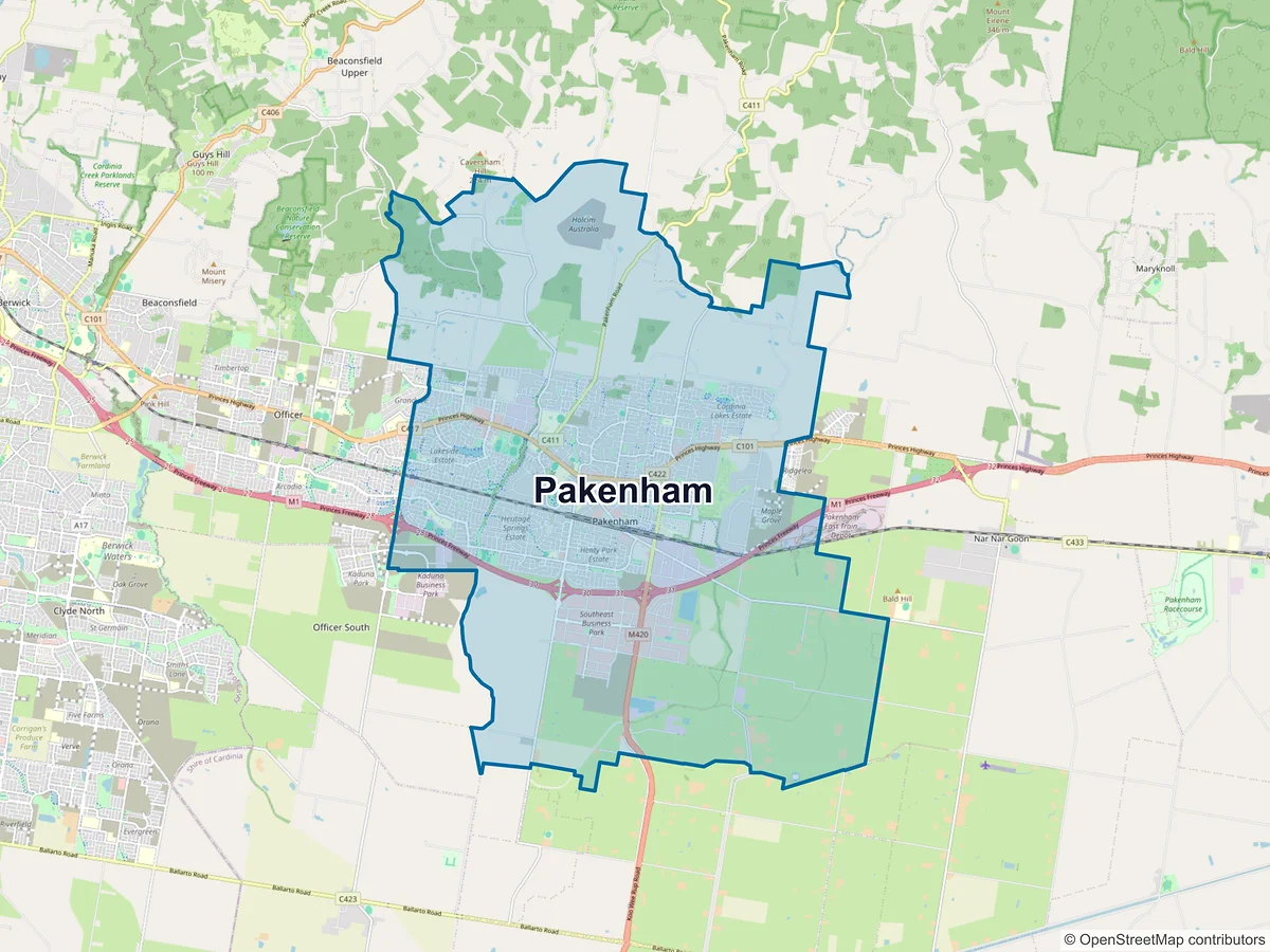 Map of Pakenham, VIC, Australia