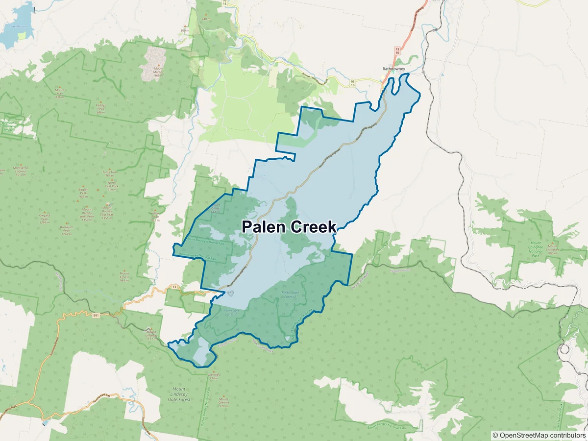 Map of Palen Creek, QLD, Australia