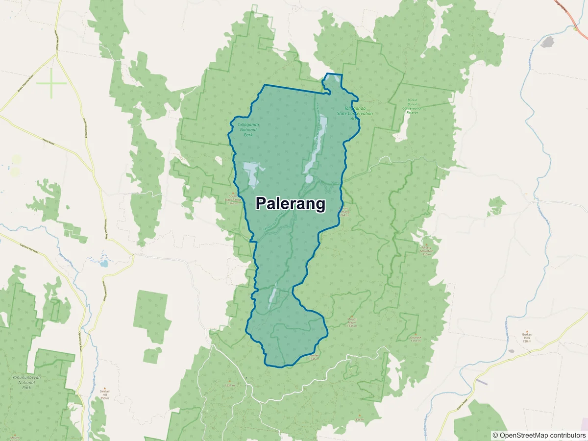 Map of Palerang, NSW, Australia
