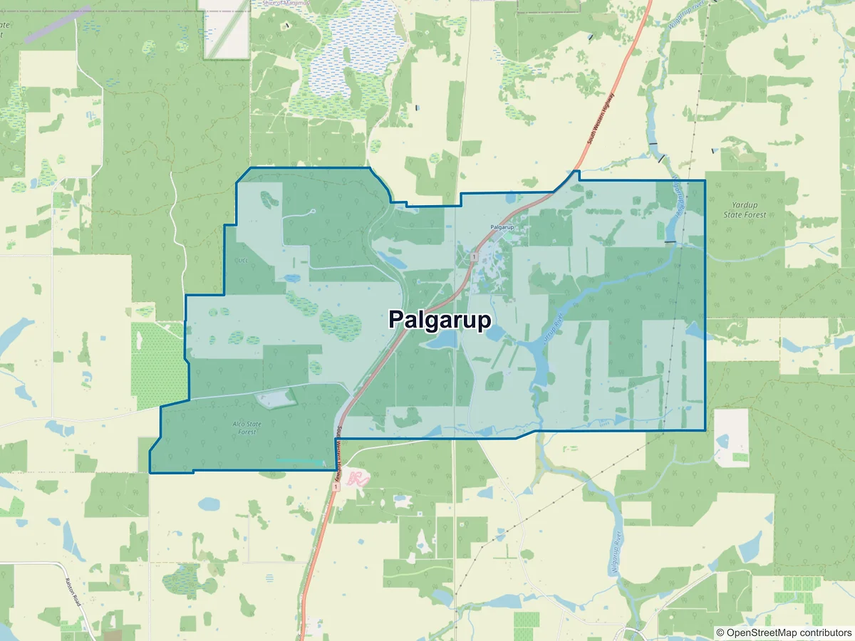 Map of Palgarup, WA, Australia