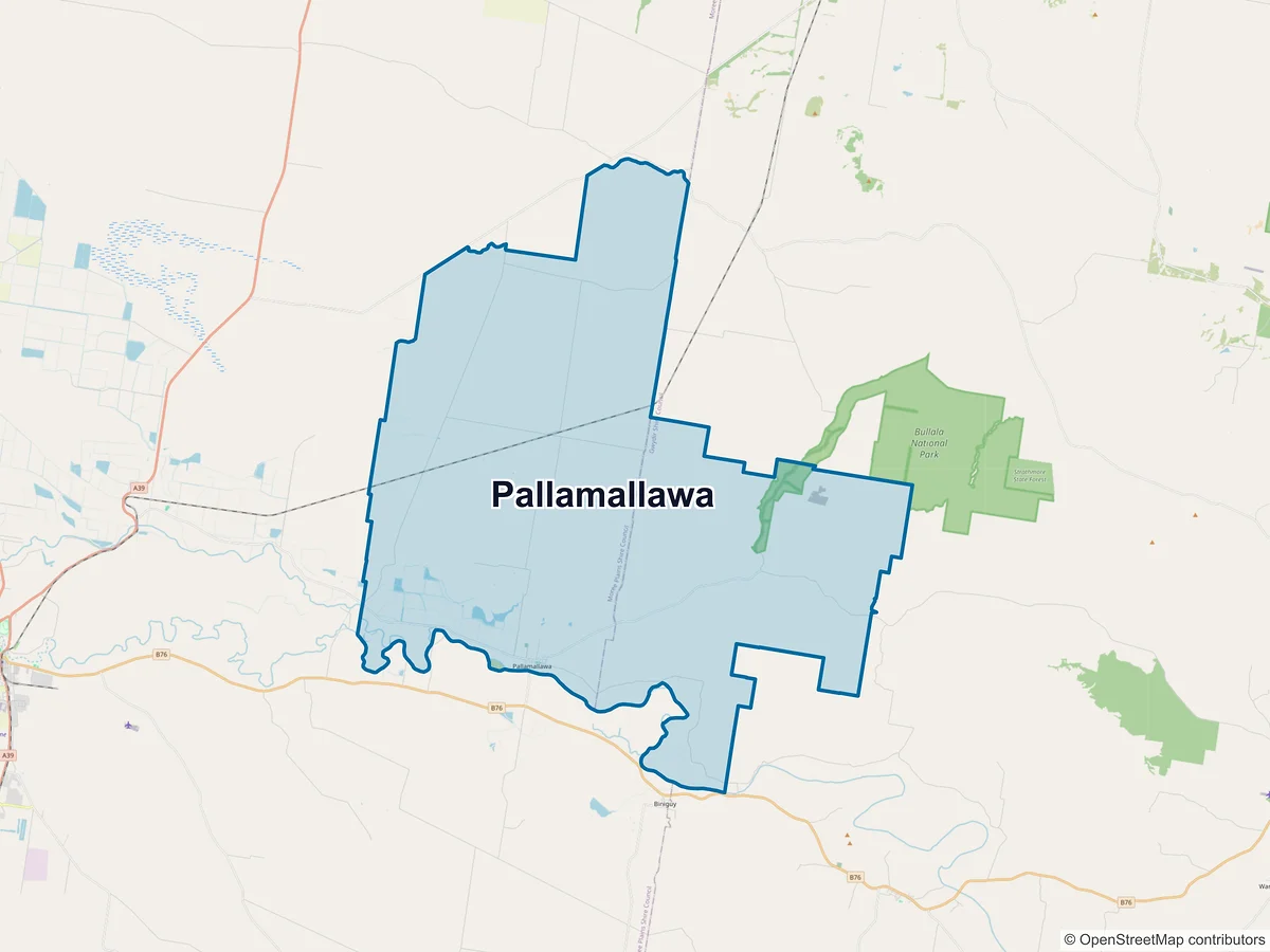 Map of Pallamallawa, NSW, Australia