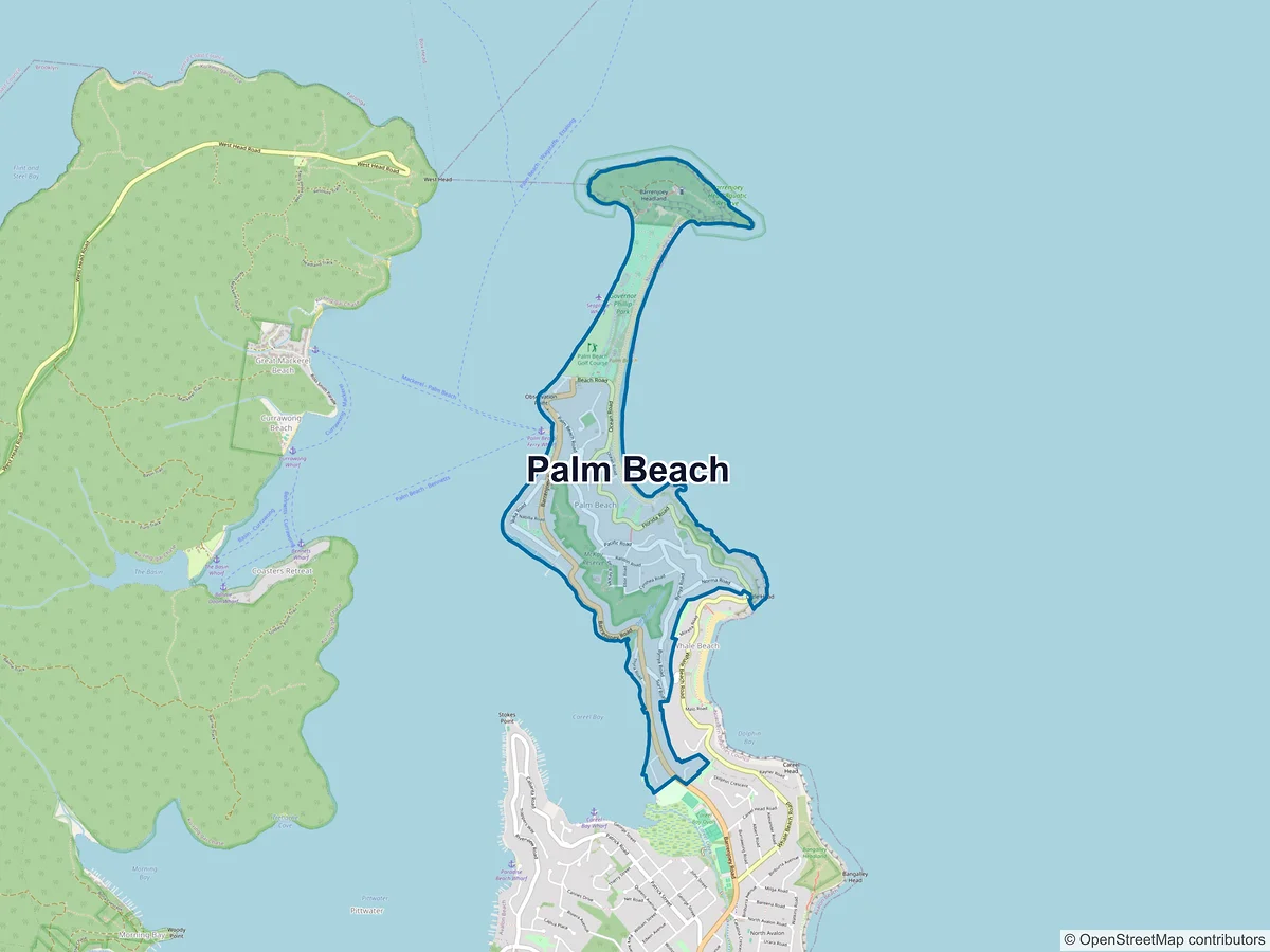 Map of Palm Beach, NSW, Australia