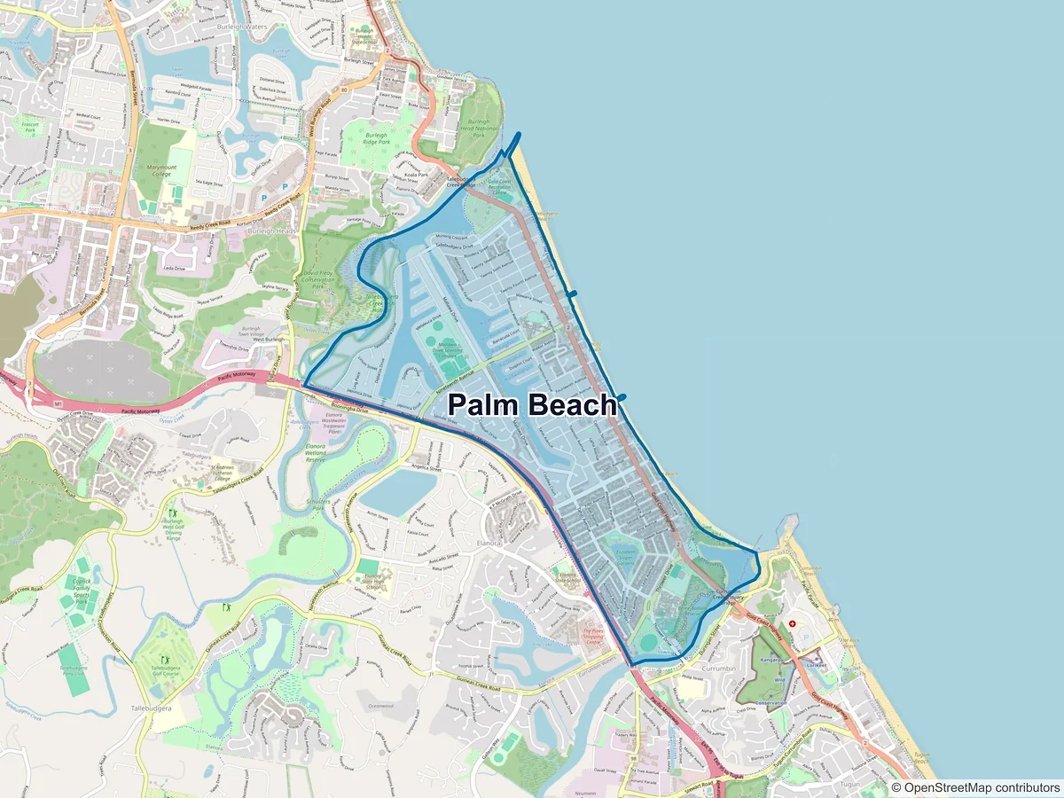 Map of Palm Beach, QLD, Australia