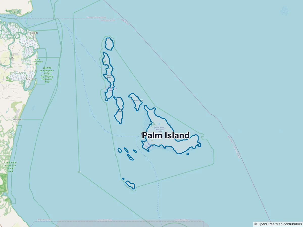 Map of Palm Island, QLD, Australia
