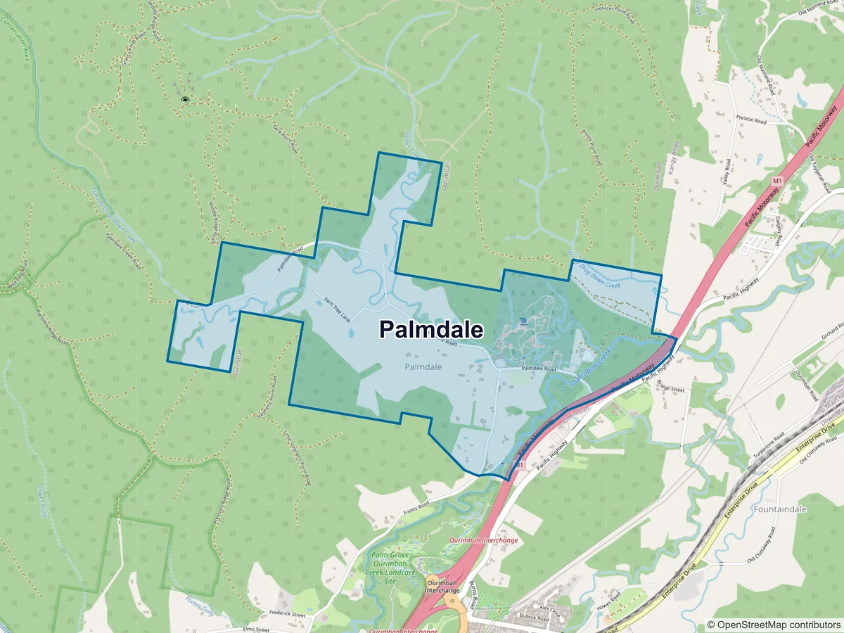 Map of Palmdale, NSW, Australia