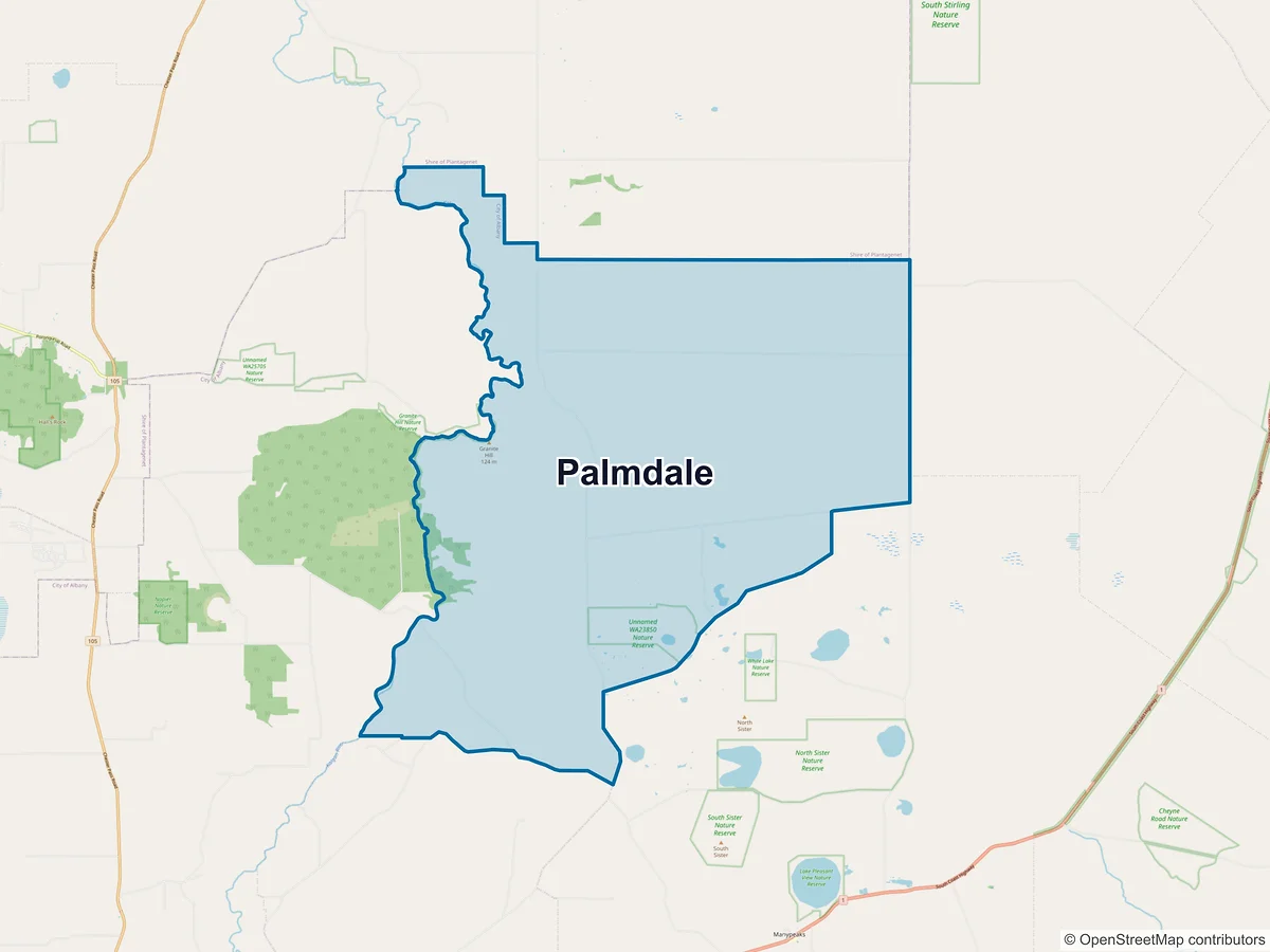 Map of Palmdale, WA, Australia
