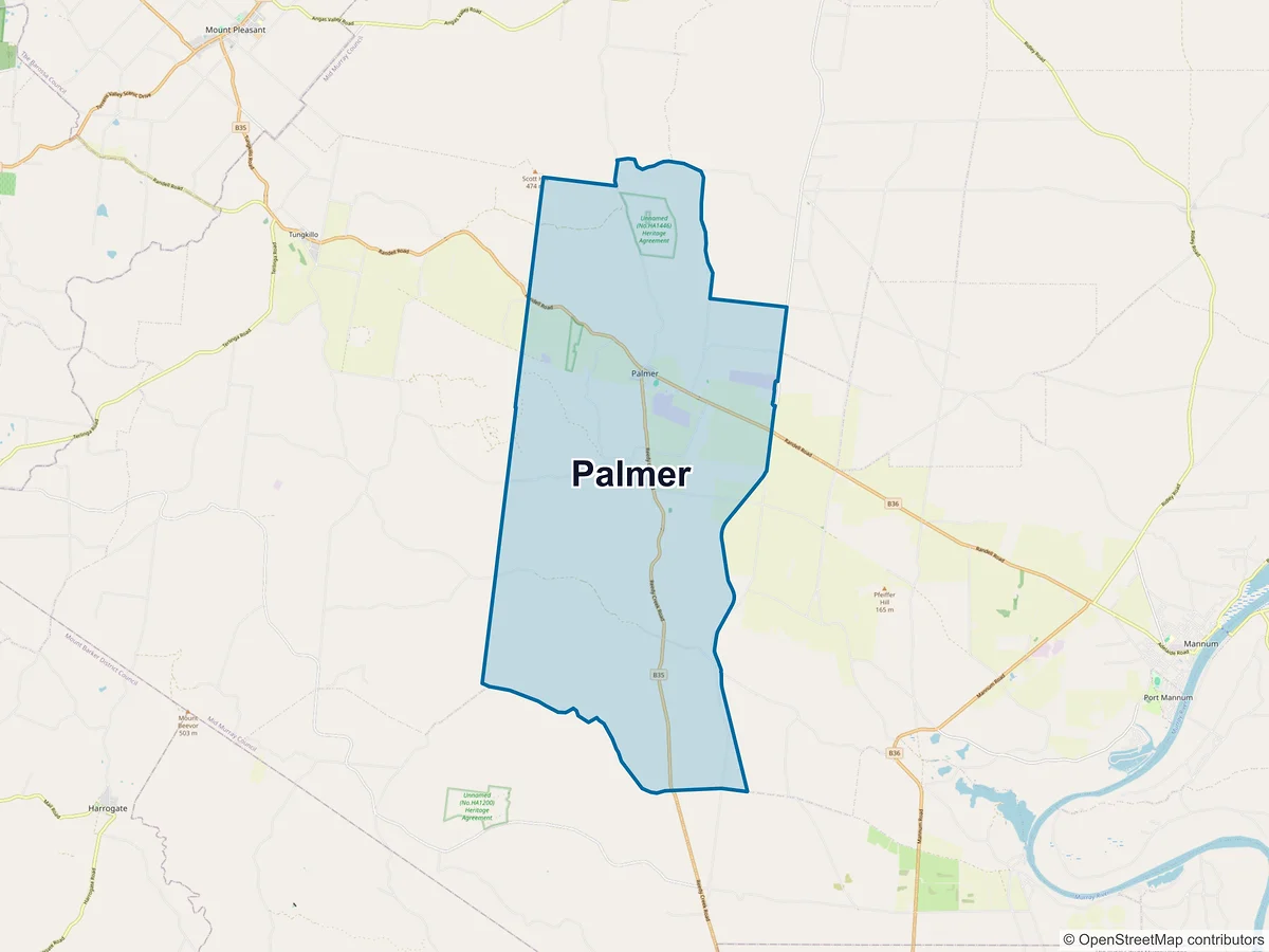 Map of Palmer, SA, Australia
