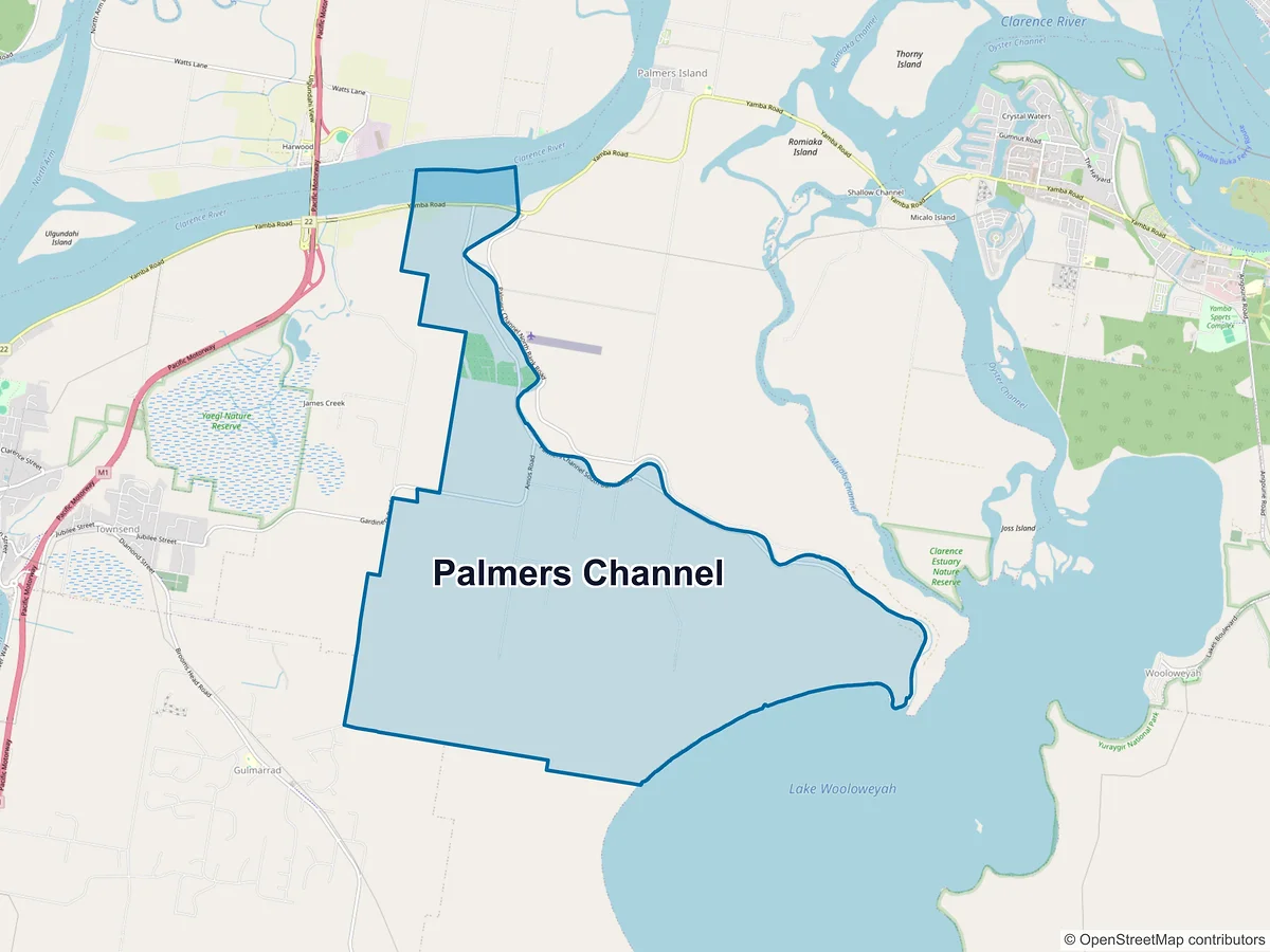 Map of Palmers Channel, NSW, Australia