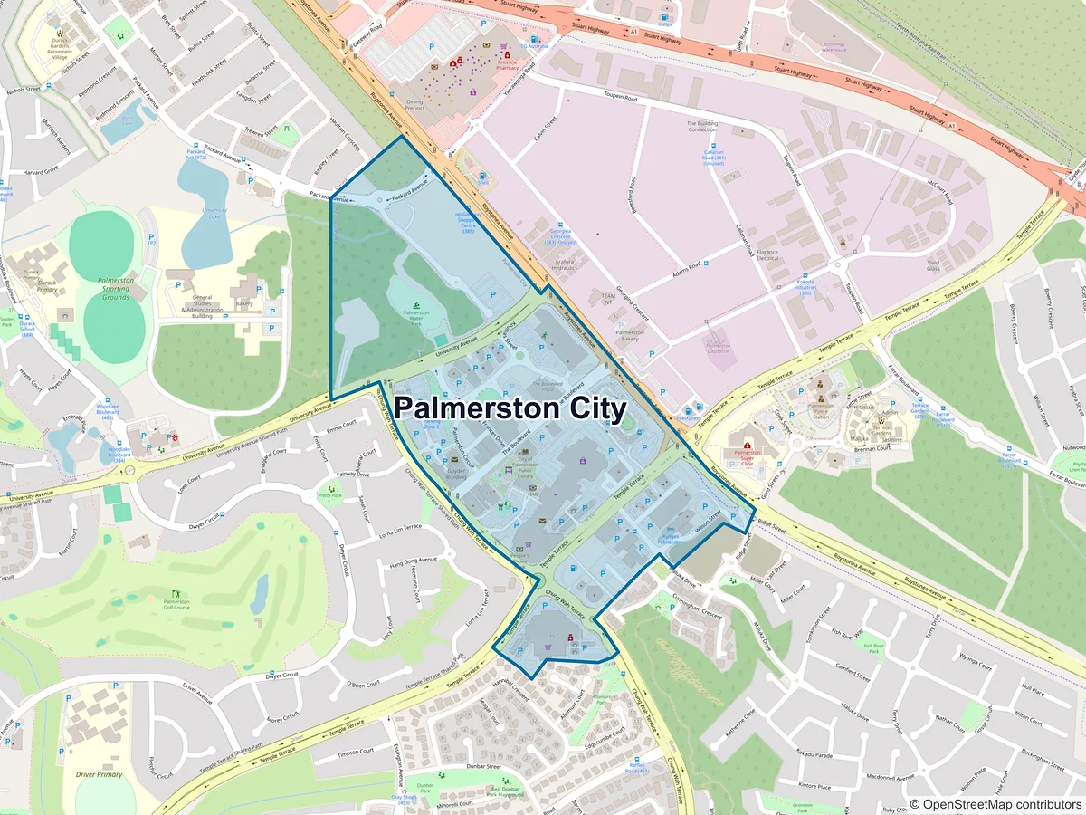 Map of Palmerston City, NT, Australia