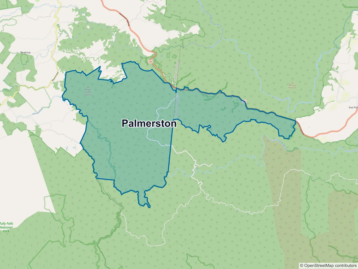 Map of Palmerston, QLD, Australia