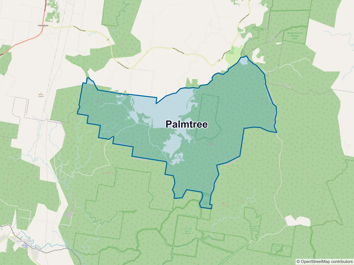 Map of Palmtree, QLD, Australia