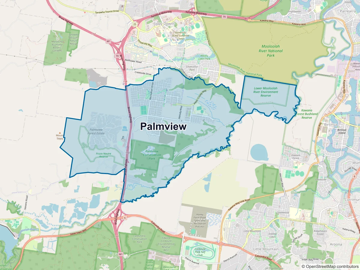 Map of Palmview, QLD, Australia
