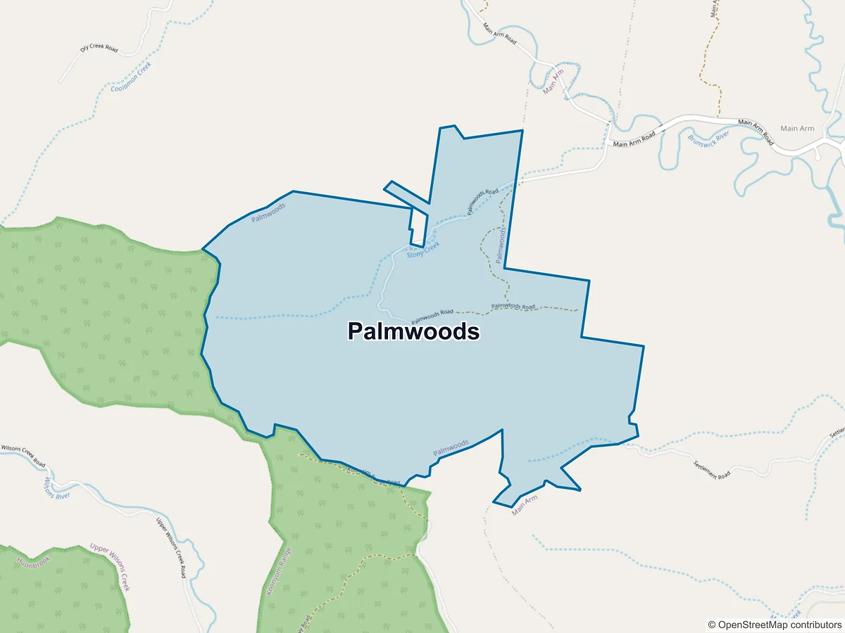 Map of Palmwoods, NSW, Australia