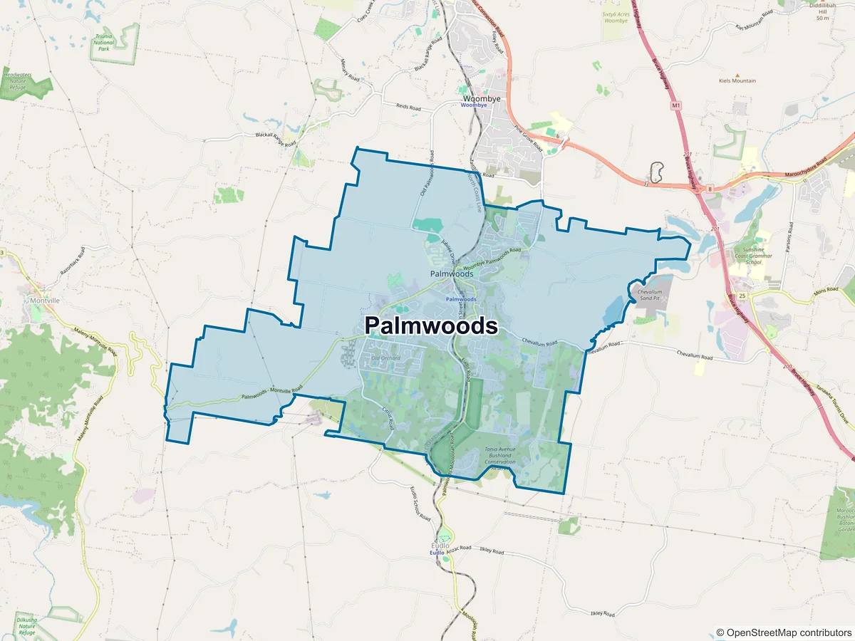 Map of Palmwoods, QLD, Australia
