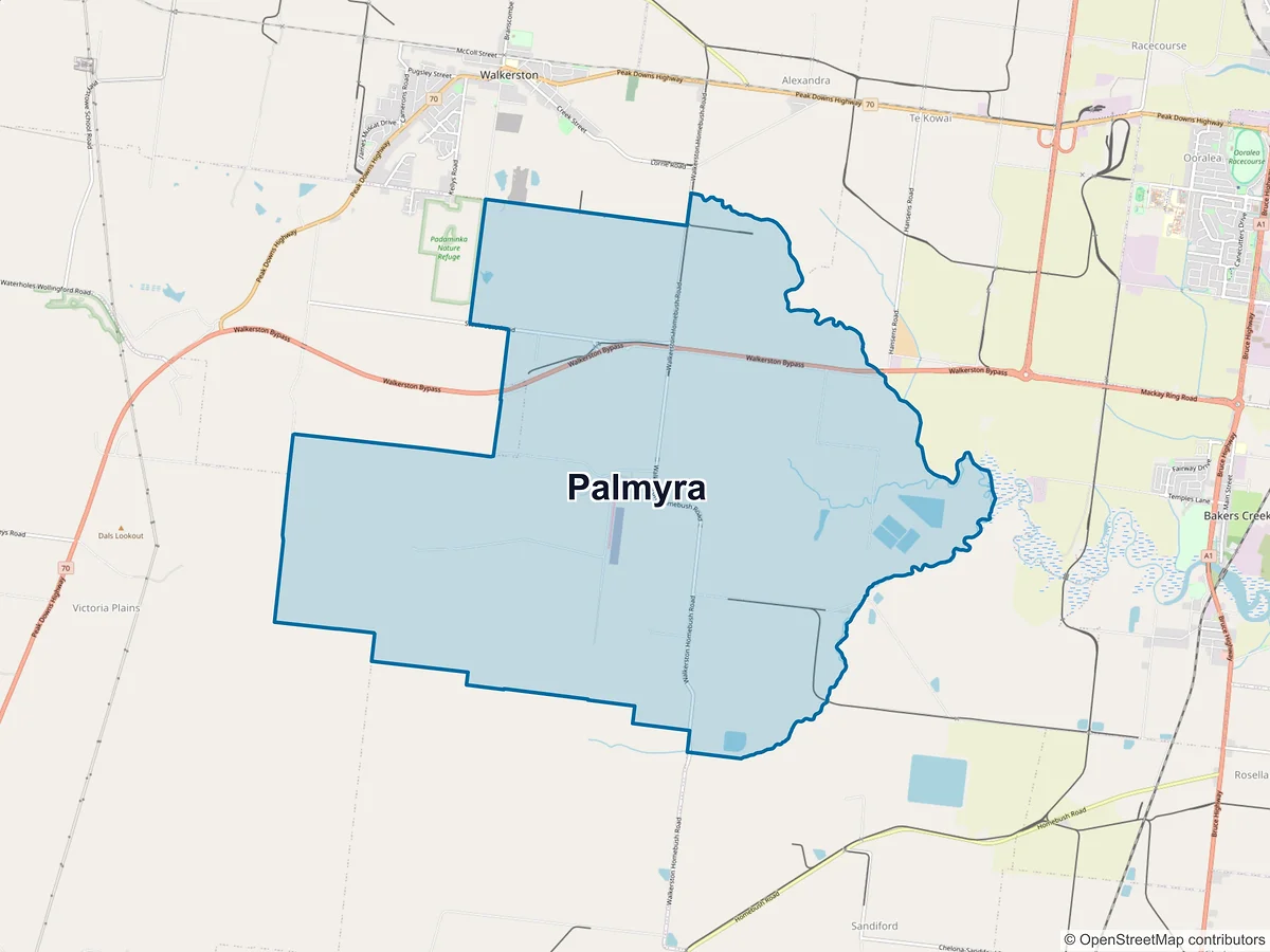 Map of Palmyra, QLD, Australia
