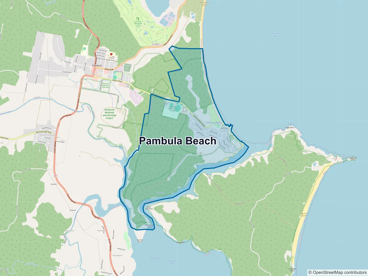 Map of Pambula Beach, NSW, Australia