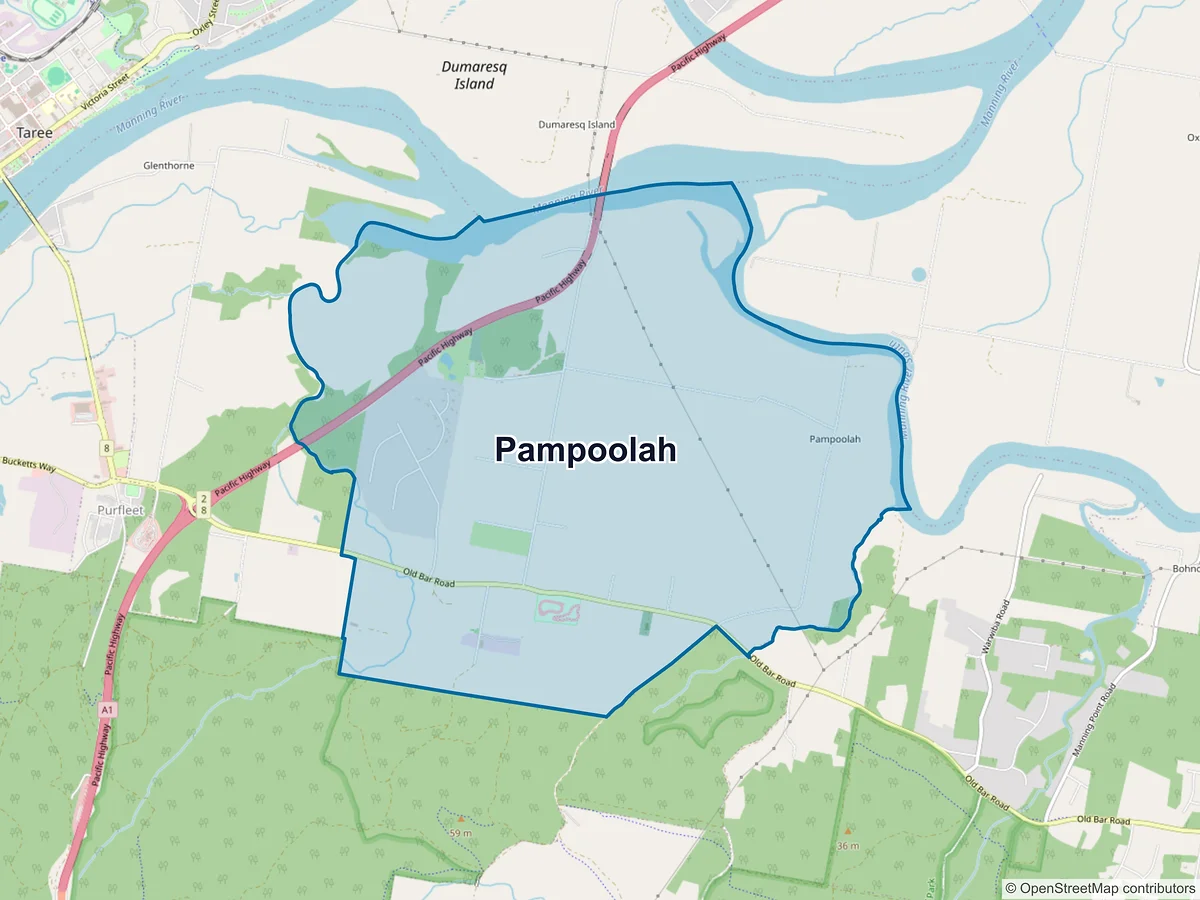 Map of Pampoolah, NSW, Australia