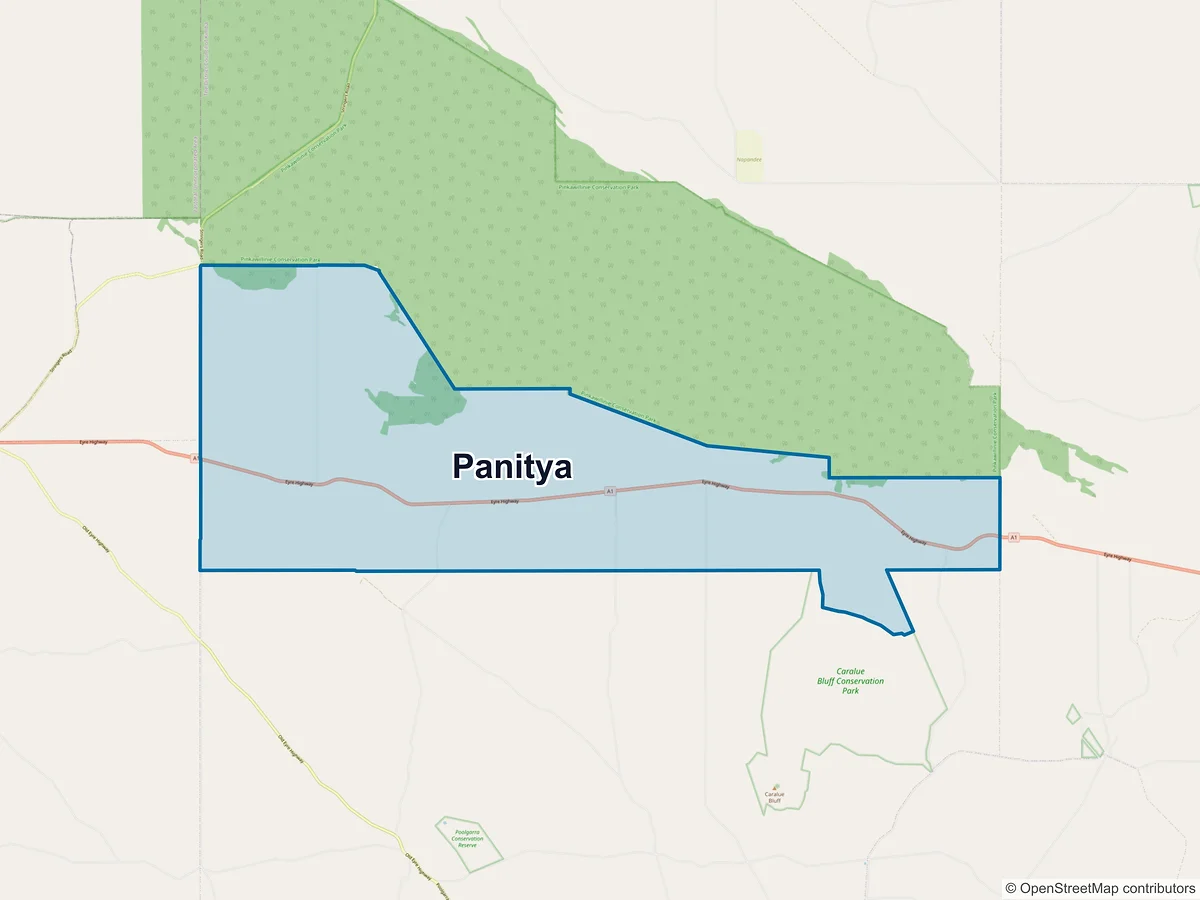 Map of Panitya, SA, Australia