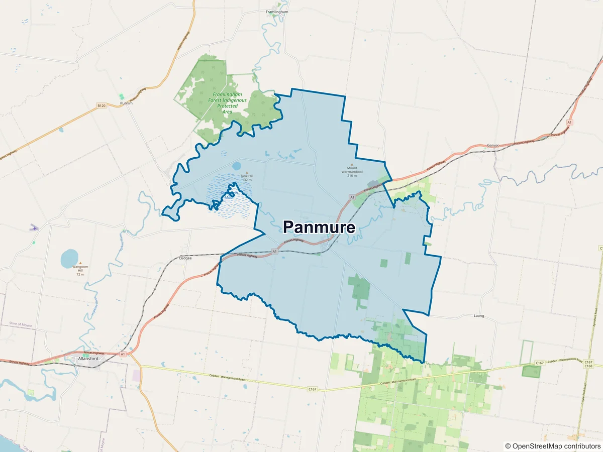 Map of Panmure, VIC, Australia