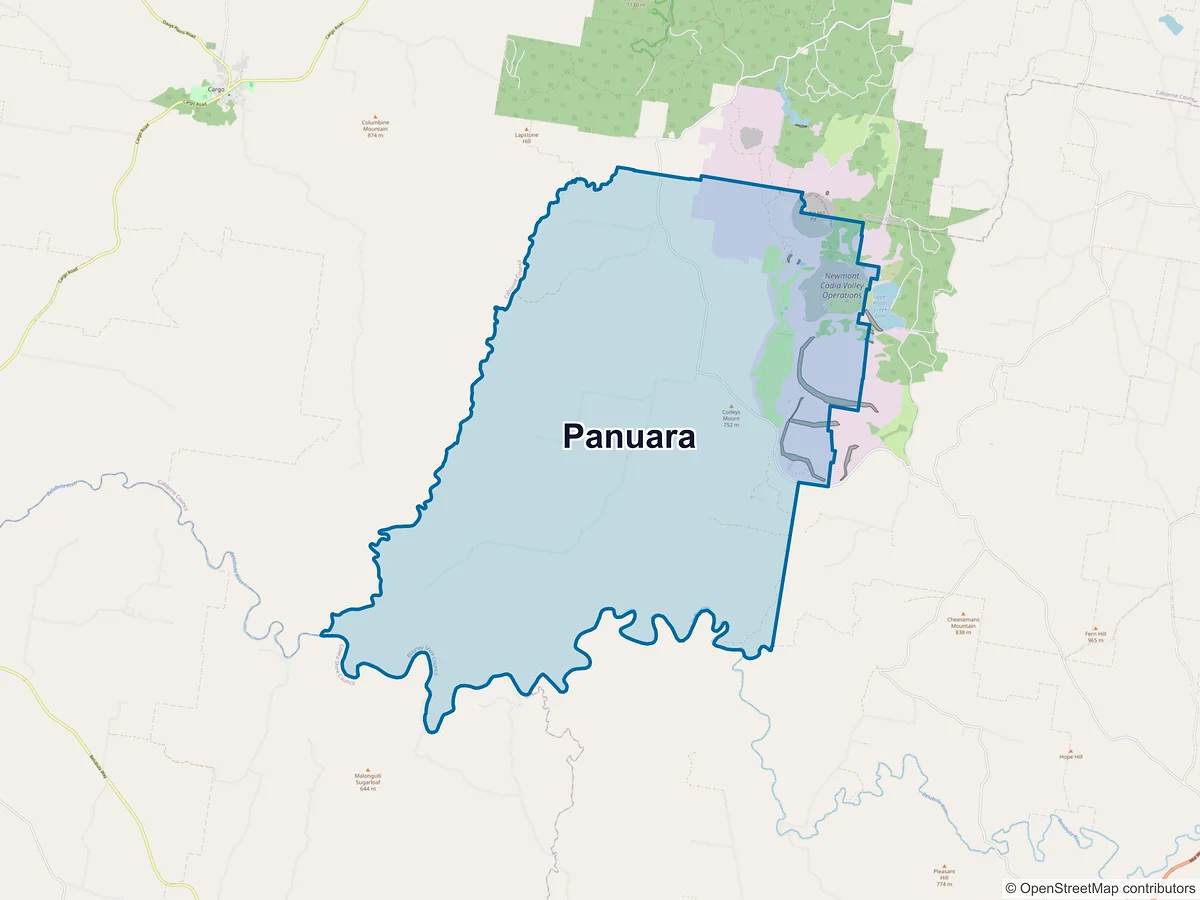 Map of Panuara, NSW, Australia
