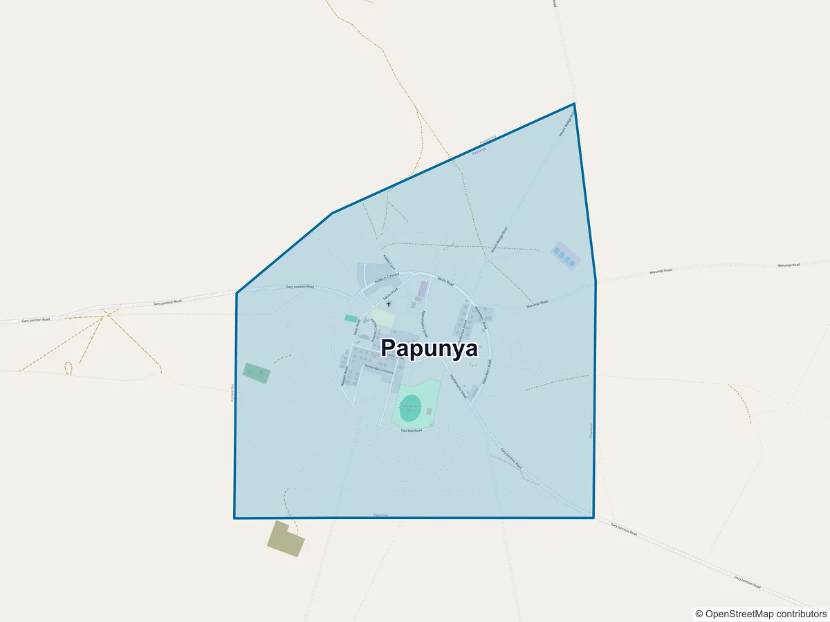Map of Papunya, NT, Australia